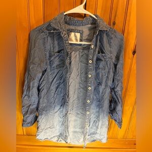 JUSTICE Denim Button Down Shirt Size 12 (Girls)
